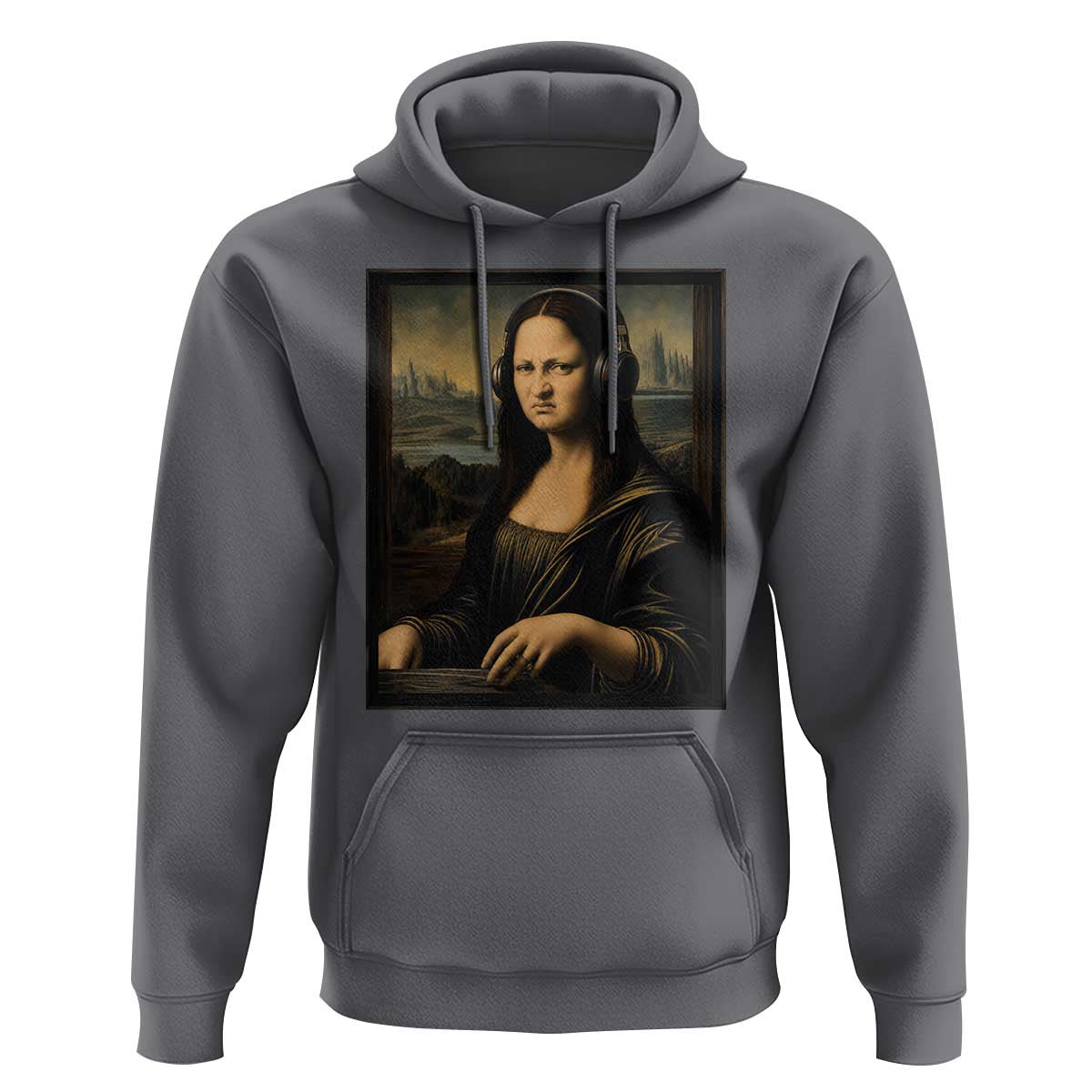 Funny Mona Lisa Bass Face Hoodie Vintage DJ Producer Music Lover Gift