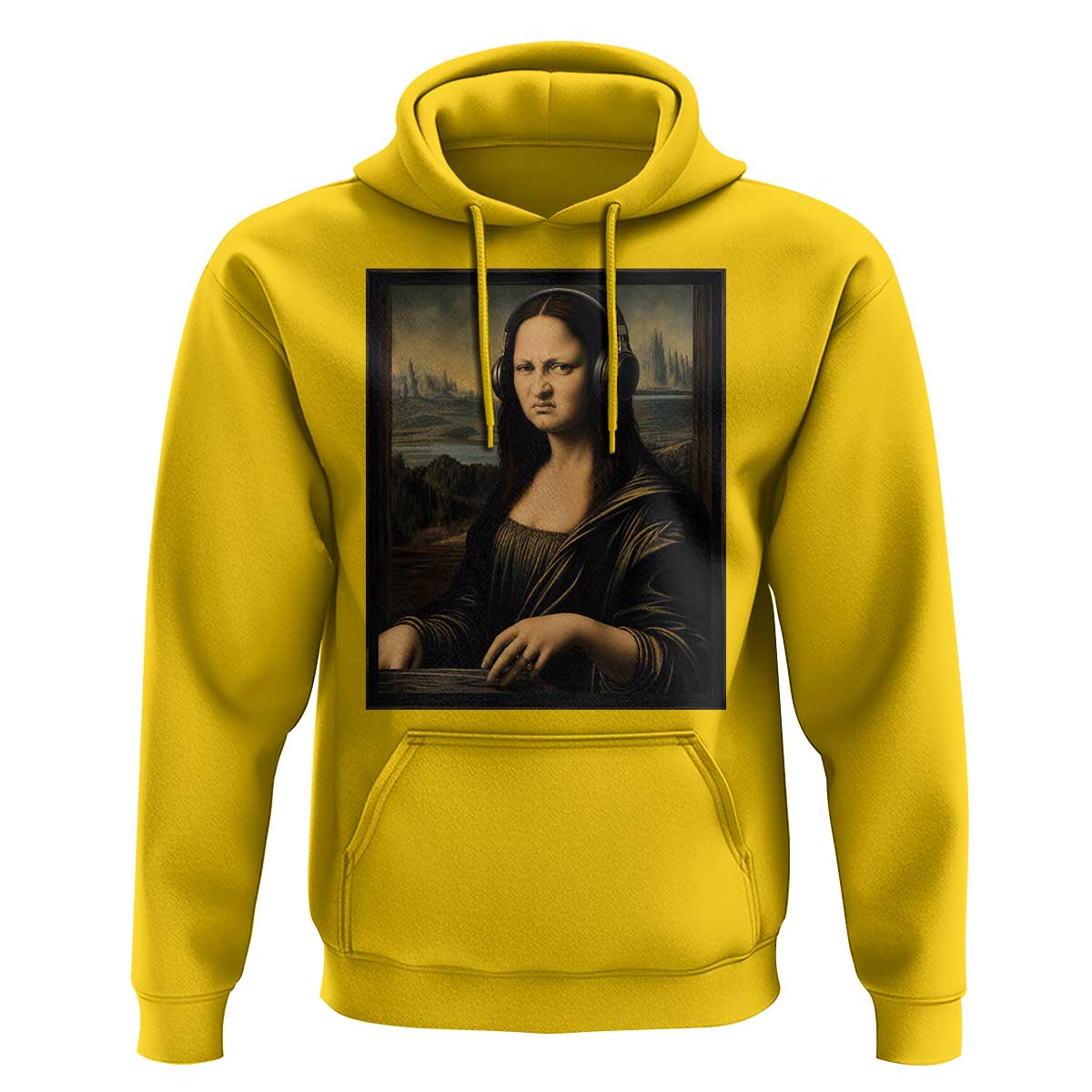 Funny Mona Lisa Bass Face Hoodie Vintage DJ Producer Music Lover Gift