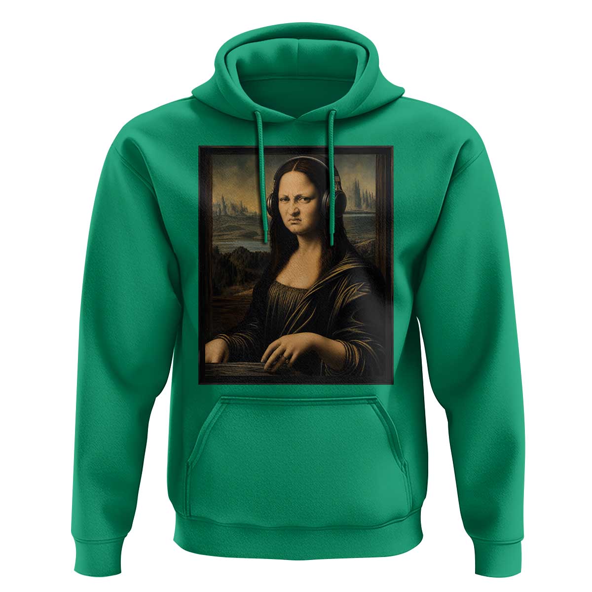 Funny Mona Lisa Bass Face Hoodie Vintage DJ Producer Music Lover Gift