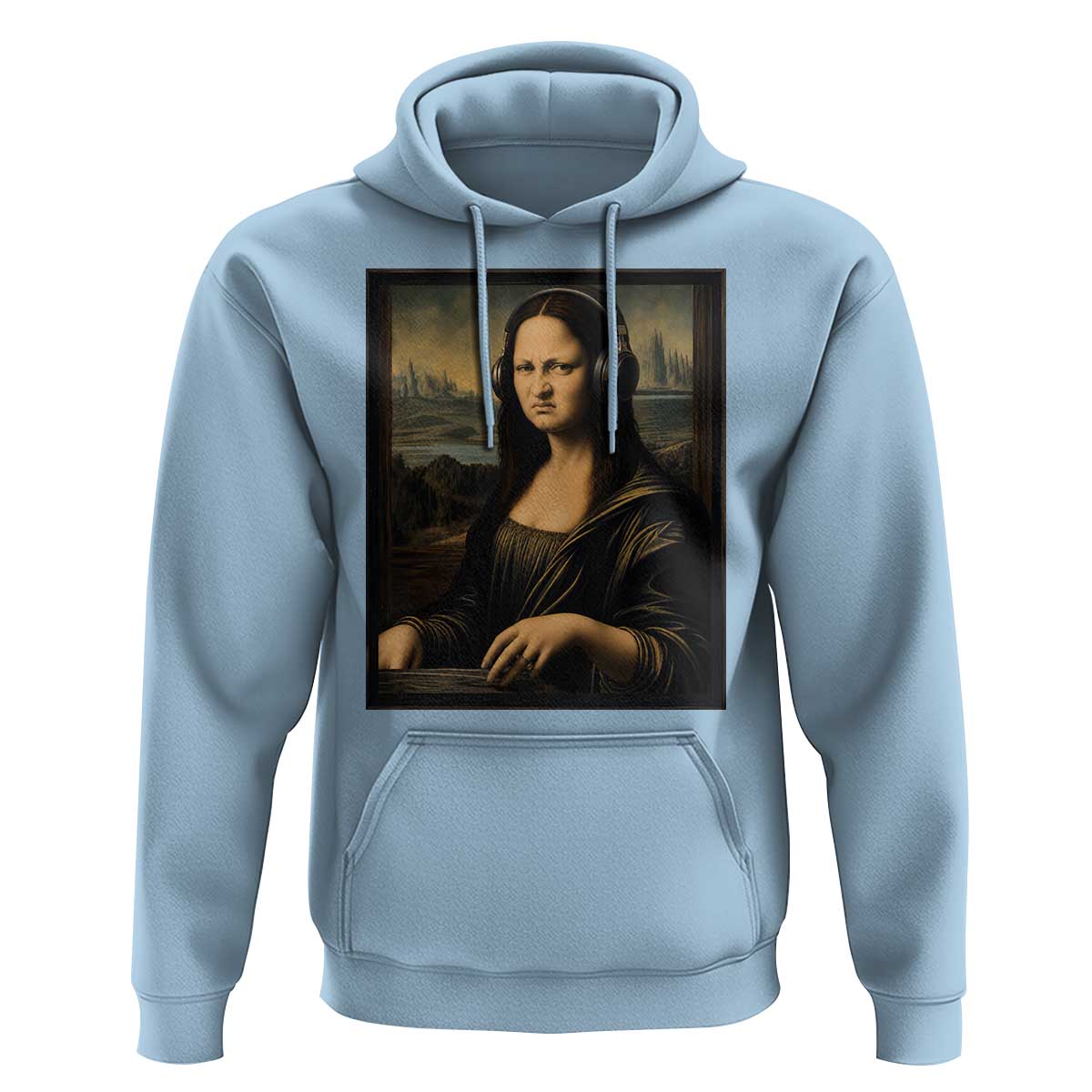 Funny Mona Lisa Bass Face Hoodie Vintage DJ Producer Music Lover Gift