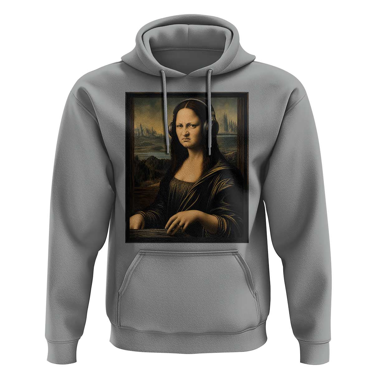 Funny Mona Lisa Bass Face Hoodie Vintage DJ Producer Music Lover Gift