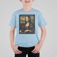 Funny Mona Lisa Bass Face T Shirt For Kid Vintage DJ Producer Music Lover Gift