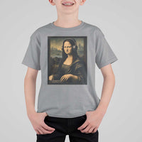 Funny Mona Lisa Bass Face T Shirt For Kid Vintage DJ Producer Music Lover Gift