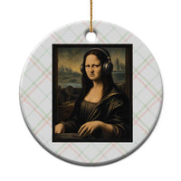 Funny Mona Lisa Bass Face Ceramic Ornament Vintage DJ Producer Music Lover Gift