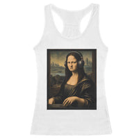 Funny Mona Lisa Bass Face Racerback Tank Top Vintage DJ Producer Music Lover Gift