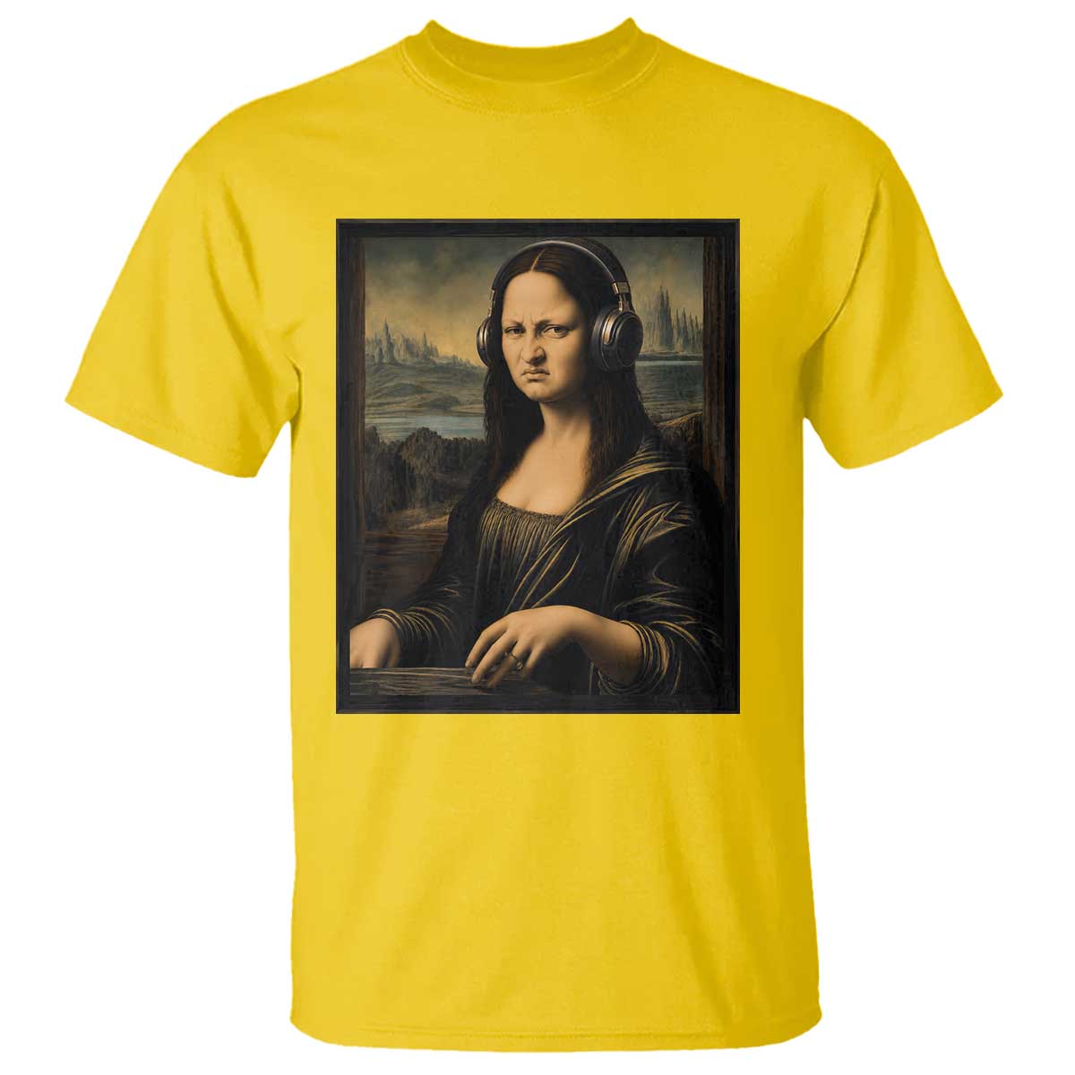 Funny Mona Lisa Bass Face T Shirt Vintage DJ Producer Music Lover Gift