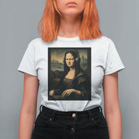 Funny Mona Lisa Bass Face T Shirt For Women Vintage DJ Producer Music Lover Gift