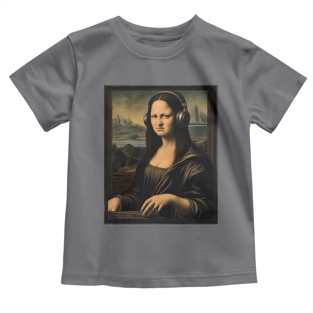 Funny Mona Lisa Bass Face Toddler T Shirt Vintage DJ Producer Music Lover Gift
