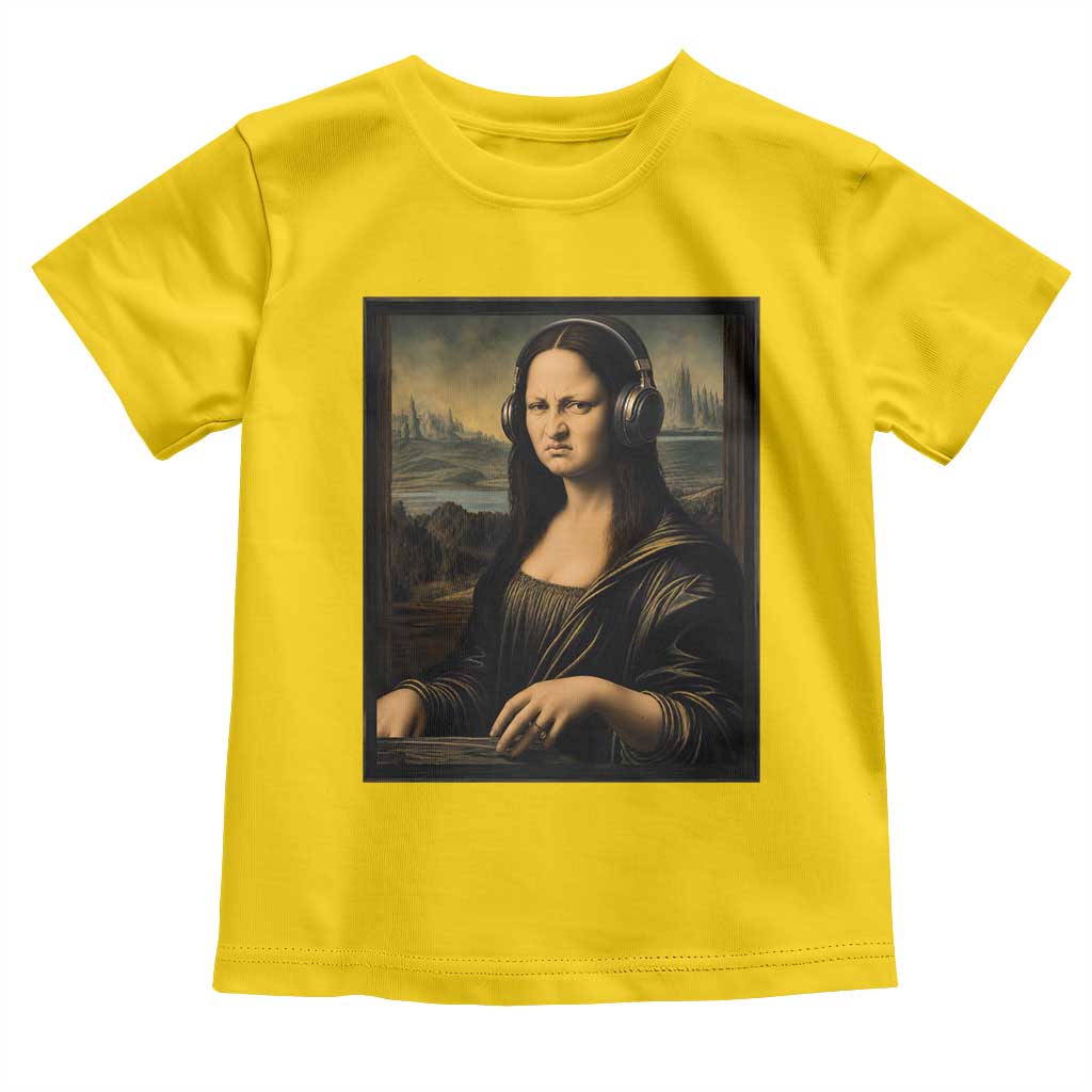 Funny Mona Lisa Bass Face Toddler T Shirt Vintage DJ Producer Music Lover Gift