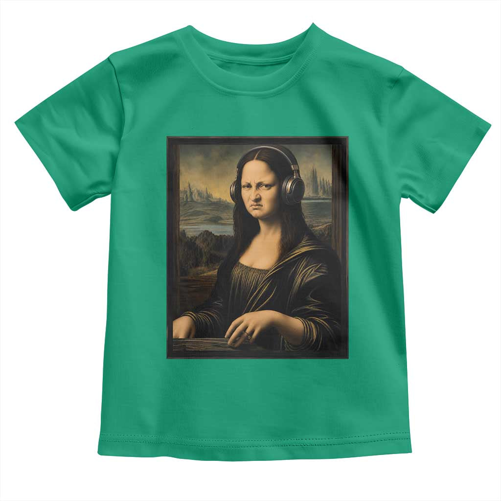 Funny Mona Lisa Bass Face Toddler T Shirt Vintage DJ Producer Music Lover Gift
