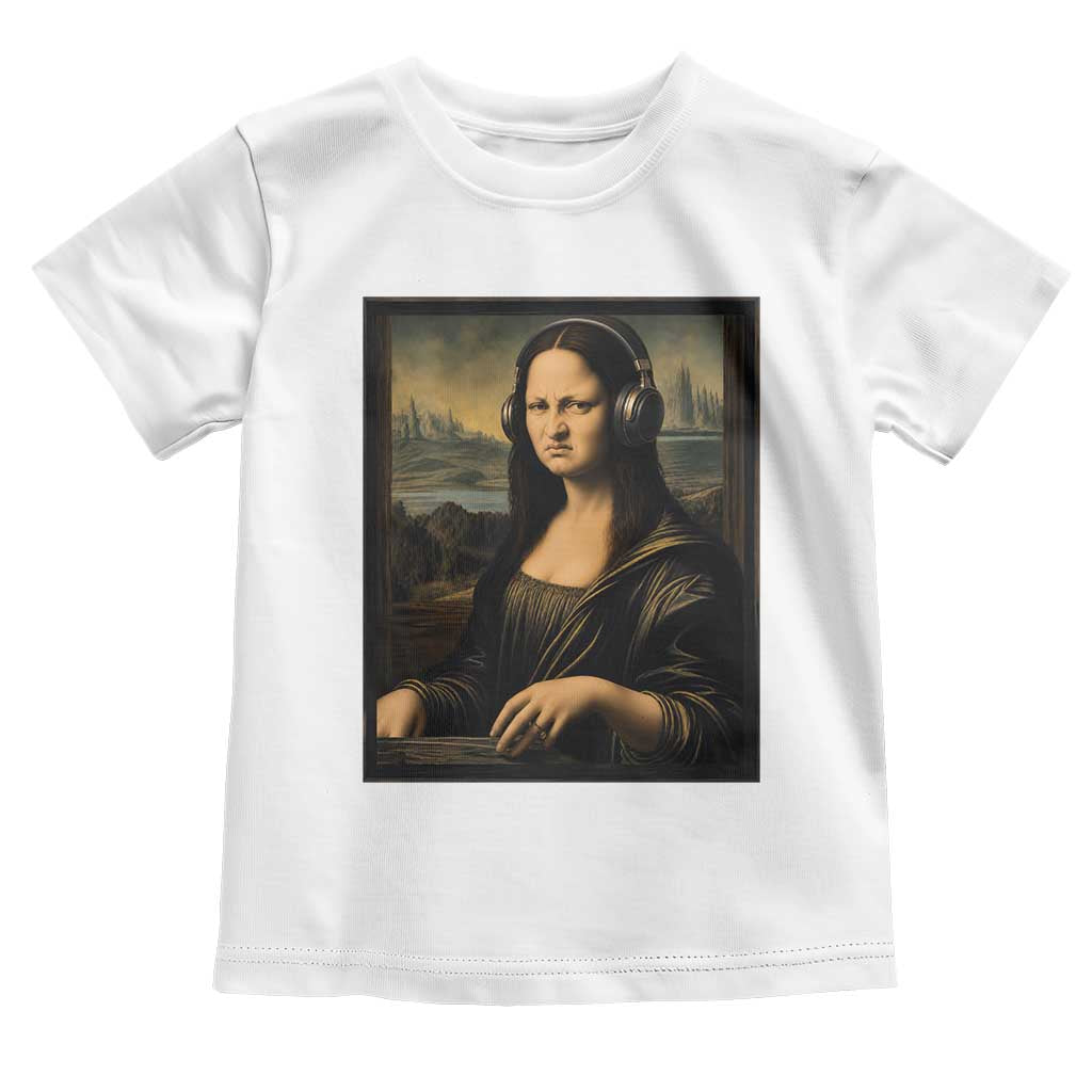 Funny Mona Lisa Bass Face Toddler T Shirt Vintage DJ Producer Music Lover Gift