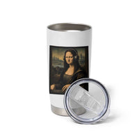 Funny Mona Lisa Bass Face Tumbler Cup Vintage DJ Producer Music Lover Gift