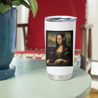 Funny Mona Lisa Bass Face Tumbler Cup Vintage DJ Producer Music Lover Gift