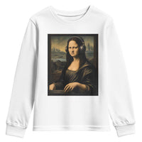Funny Mona Lisa Bass Face Youth Sweatshirt Vintage DJ Producer Music Lover Gift