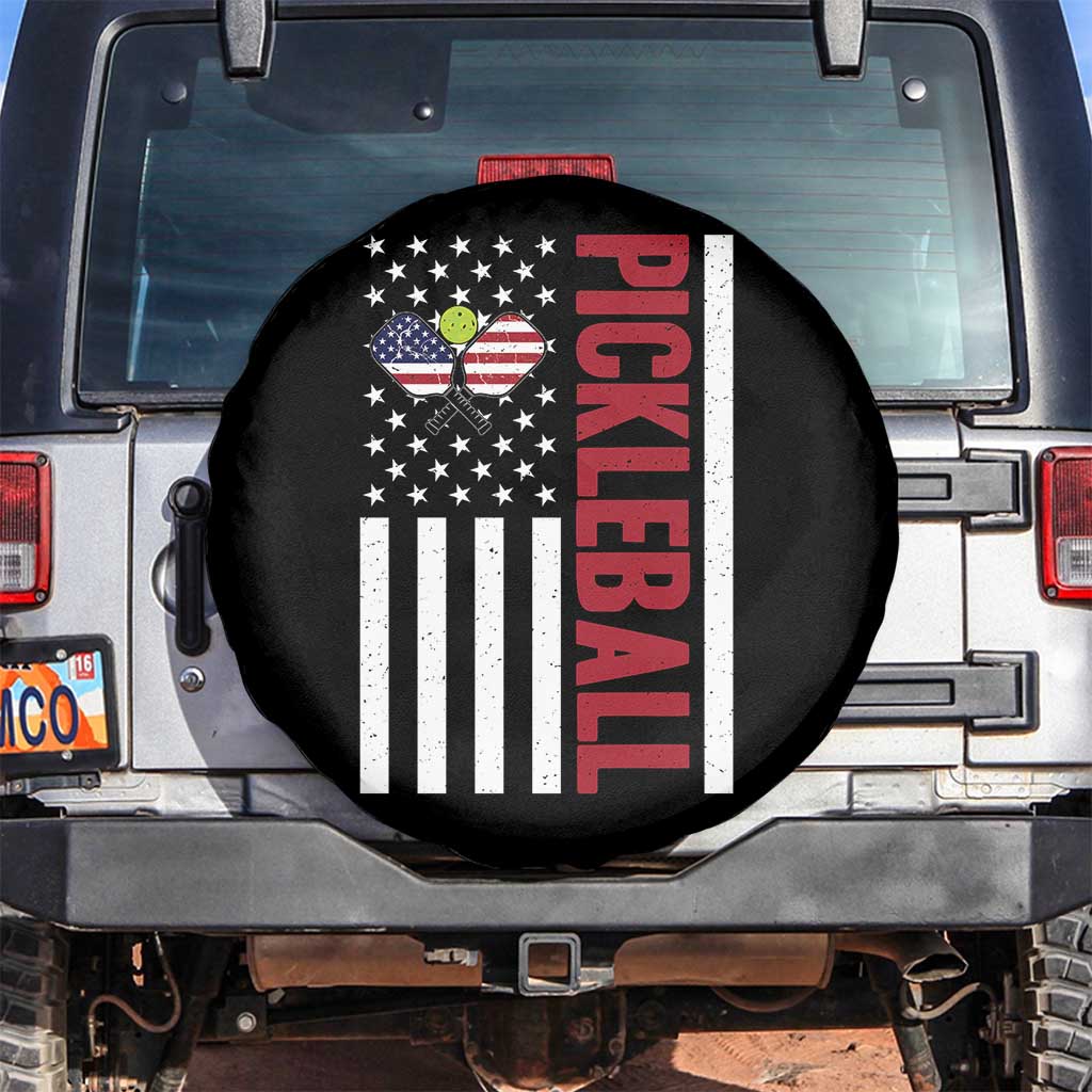Pickleball Patriotic Spare Tire Cover American Flag Sport Gift - Wonder Print Shop