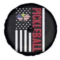 Pickleball Patriotic Spare Tire Cover American Flag Sport Gift - Wonder Print Shop