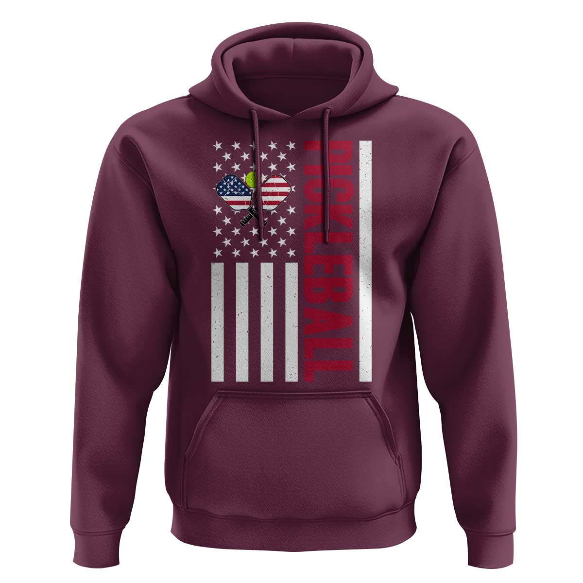Pickleball Patriotic Hoodie American Flag Sport Gift - Wonder Print Shop