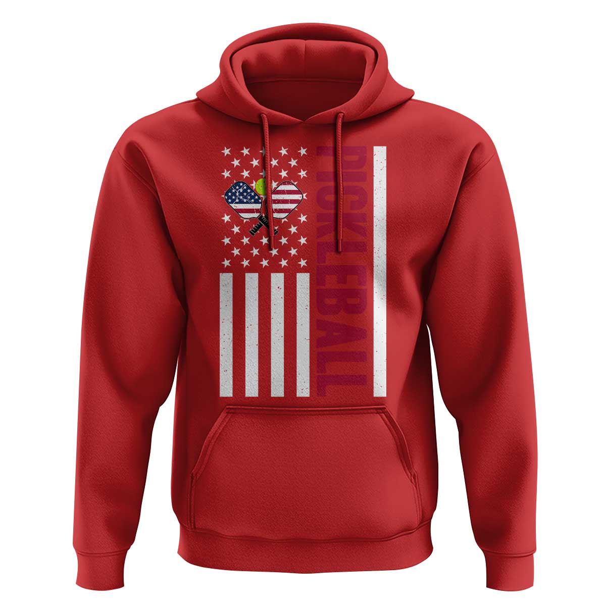 Pickleball Patriotic Hoodie American Flag Sport Gift - Wonder Print Shop