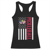Pickleball Patriotic Racerback Tank Top American Flag Sport Gift - Wonder Print Shop
