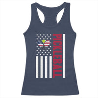 Pickleball Patriotic Racerback Tank Top American Flag Sport Gift - Wonder Print Shop