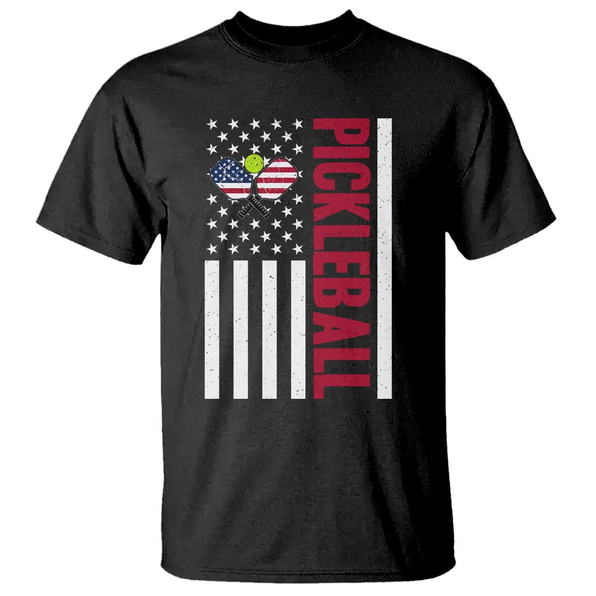 Pickleball Patriotic T Shirt American Flag Sport Gift - Wonder Print Shop