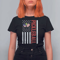 Pickleball Patriotic T Shirt For Women American Flag Sport Gift - Wonder Print Shop