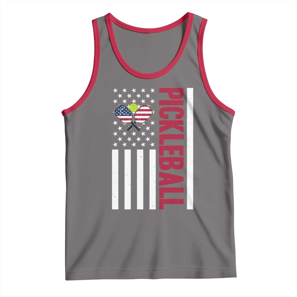Pickleball Patriotic Tank Top American Flag Sport Gift - Wonder Print Shop