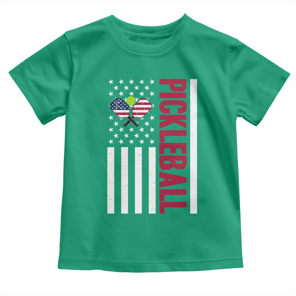 Pickleball Patriotic Toddler T Shirt American Flag Sport Gift - Wonder Print Shop