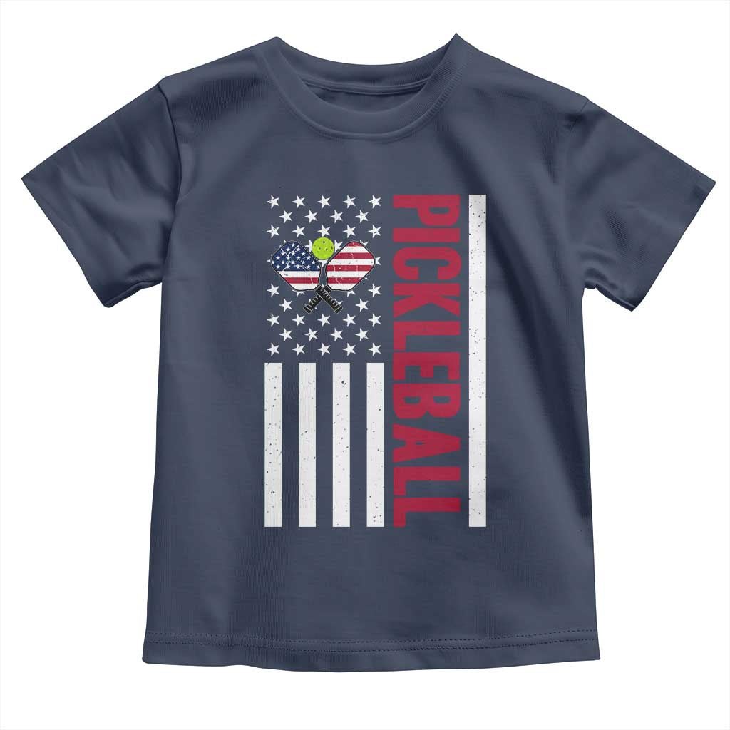 Pickleball Patriotic Toddler T Shirt American Flag Sport Gift - Wonder Print Shop
