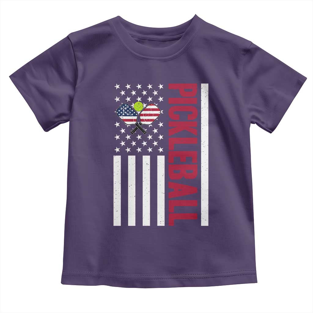 Pickleball Patriotic Toddler T Shirt American Flag Sport Gift - Wonder Print Shop