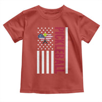 Pickleball Patriotic Toddler T Shirt American Flag Sport Gift - Wonder Print Shop