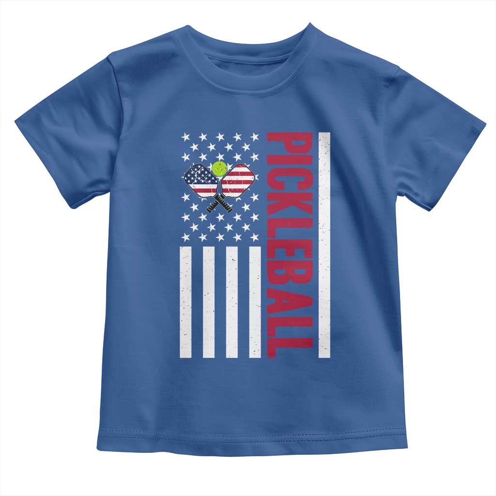 Pickleball Patriotic Toddler T Shirt American Flag Sport Gift - Wonder Print Shop