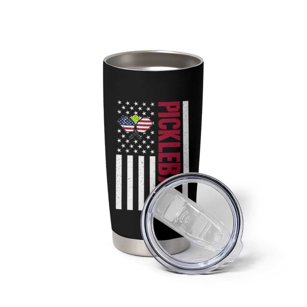 Pickleball Patriotic Tumbler Cup American Flag Sport Gift