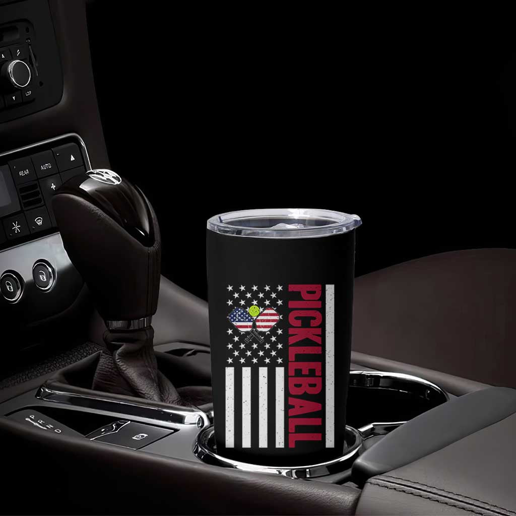 Pickleball Patriotic Tumbler Cup American Flag Sport Gift