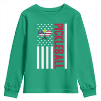 Pickleball Patriotic Youth Sweatshirt American Flag Sport Gift - Wonder Print Shop