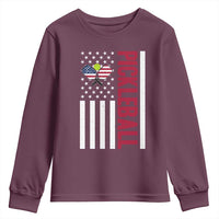 Pickleball Patriotic Youth Sweatshirt American Flag Sport Gift - Wonder Print Shop