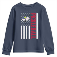 Pickleball Patriotic Youth Sweatshirt American Flag Sport Gift - Wonder Print Shop