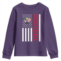 Pickleball Patriotic Youth Sweatshirt American Flag Sport Gift - Wonder Print Shop