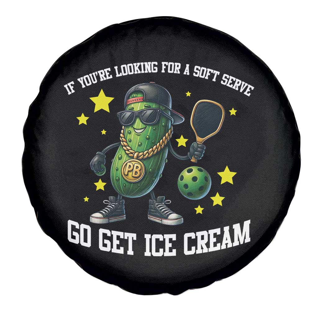 Funny Pickle Playing Pickleball Spare Tire Cover If You Want Soft Serve Eat Ice Cream - Wonder Print Shop