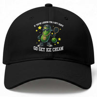 Funny Pickle Playing Pickleball Baseball Cap If You Want Soft Serve Eat Ice Cream