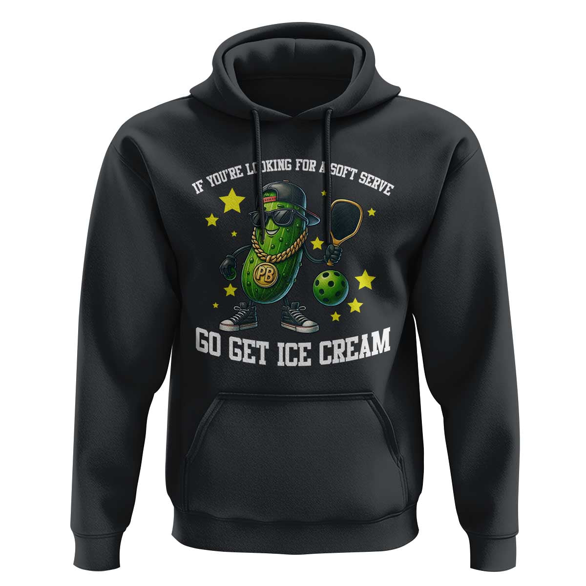 Funny Pickle Playing Pickleball Hoodie If You Want Soft Serve Eat Ice Cream - Wonder Print Shop