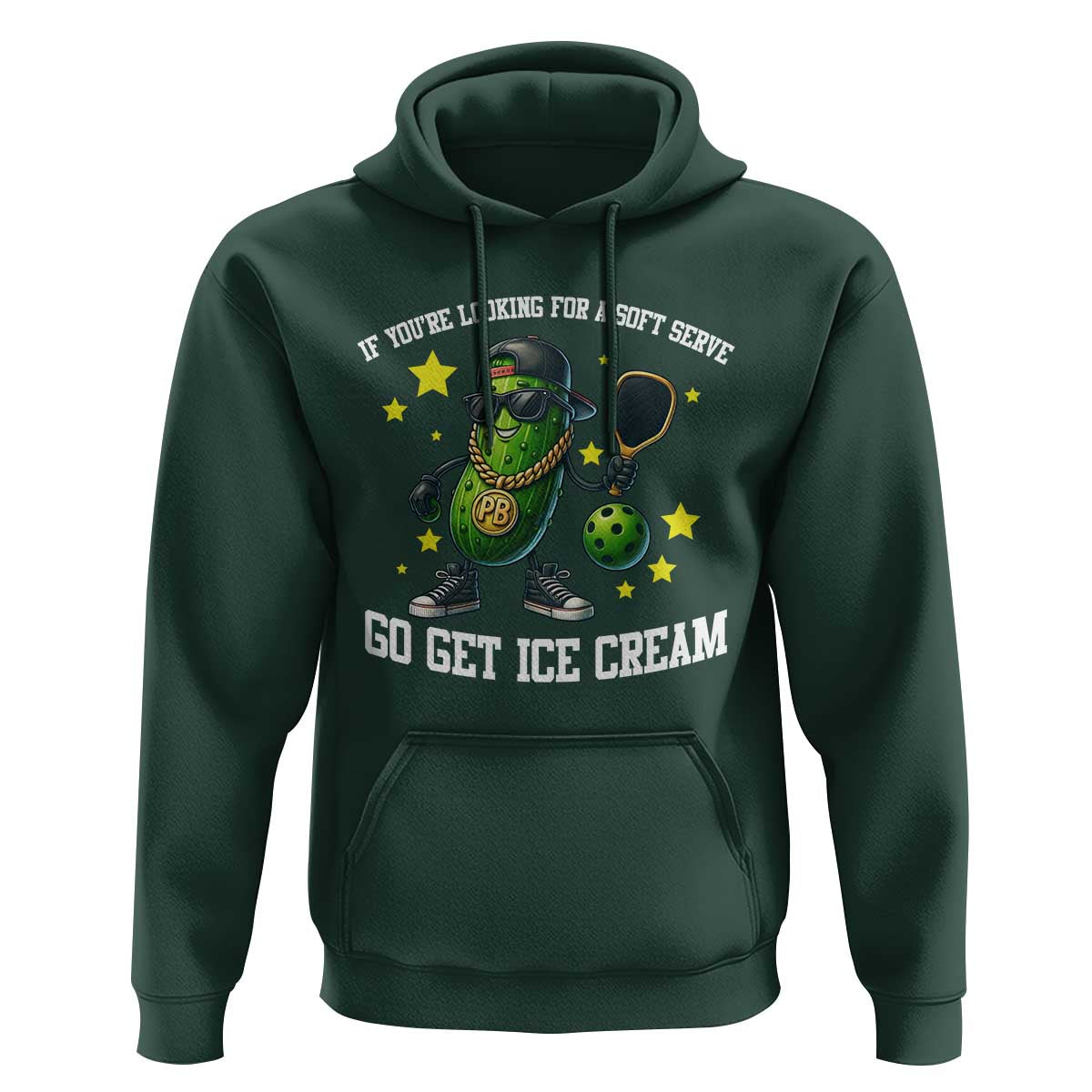 Funny Pickle Playing Pickleball Hoodie If You Want Soft Serve Eat Ice Cream - Wonder Print Shop