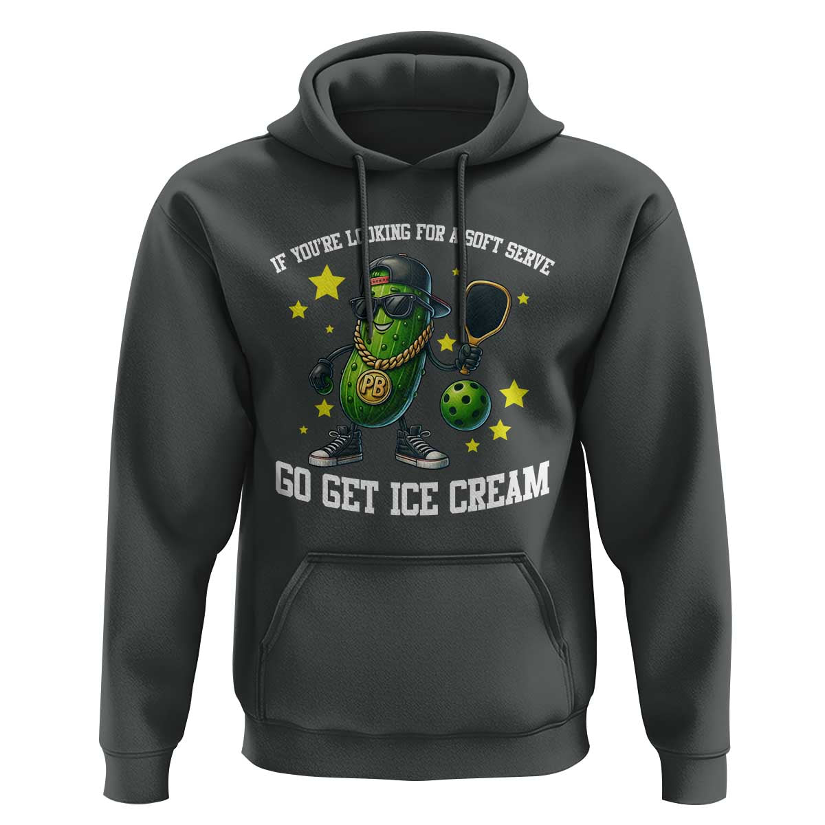 Funny Pickle Playing Pickleball Hoodie If You Want Soft Serve Eat Ice Cream - Wonder Print Shop