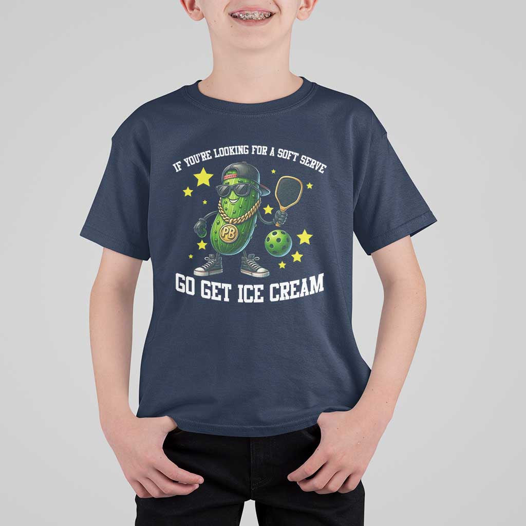 Funny Pickle Playing Pickleball T Shirt For Kid If You Want Soft Serve Eat Ice Cream - Wonder Print Shop