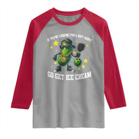 Funny Pickle Playing Pickleball Raglan Shirt If You Want Soft Serve Eat Ice Cream - Wonder Print Shop