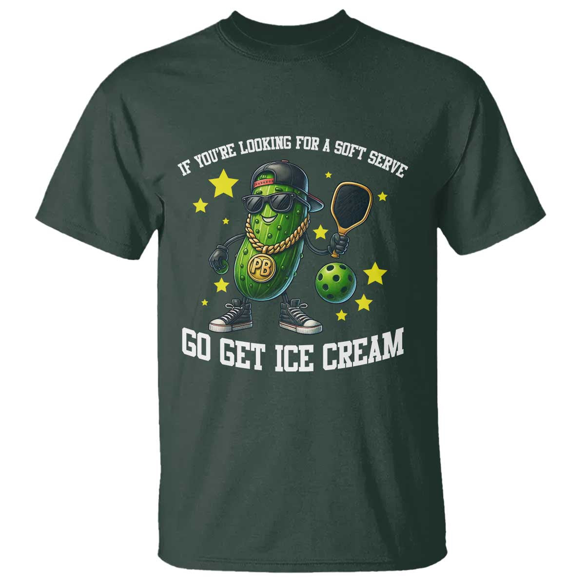 Funny Pickle Playing Pickleball T Shirt If You Want Soft Serve Eat Ice Cream - Wonder Print Shop