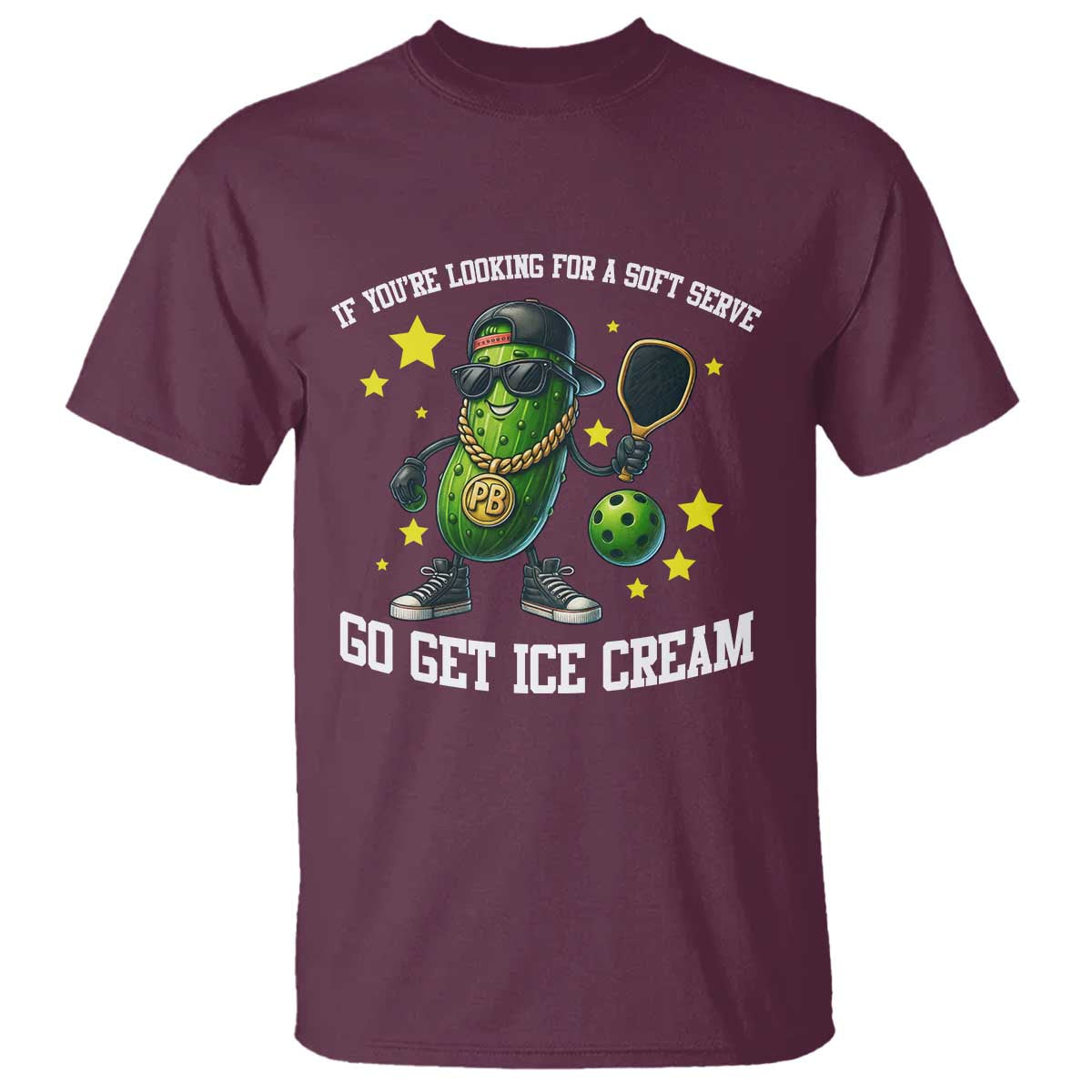 Funny Pickle Playing Pickleball T Shirt If You Want Soft Serve Eat Ice Cream - Wonder Print Shop