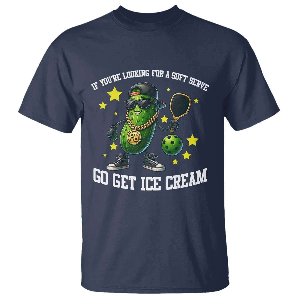 Funny Pickle Playing Pickleball T Shirt If You Want Soft Serve Eat Ice Cream - Wonder Print Shop