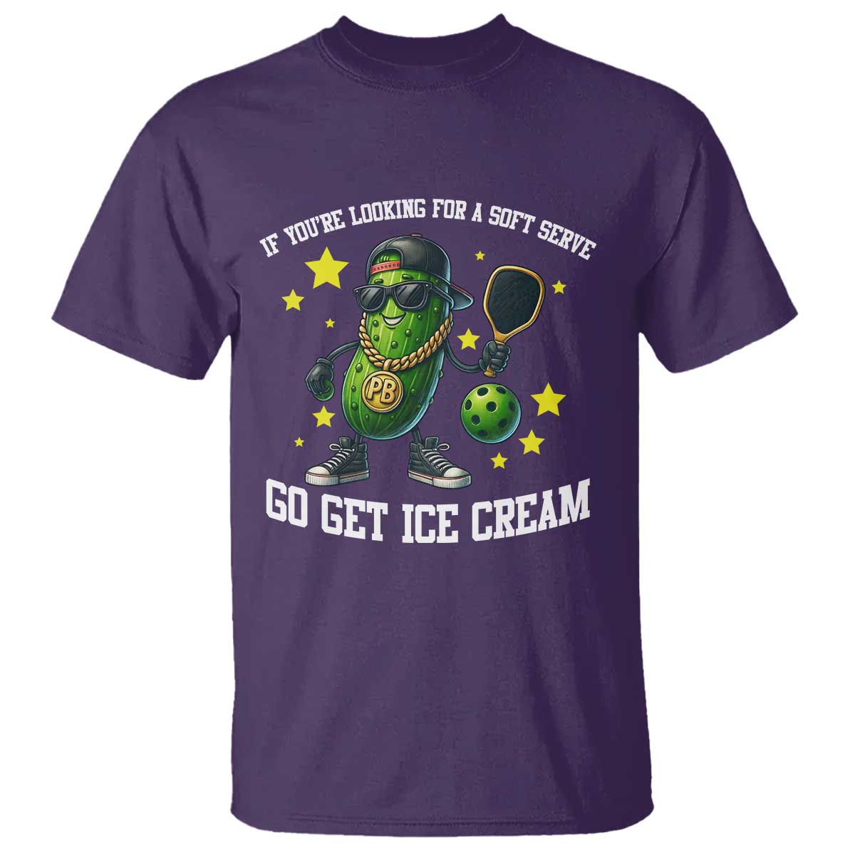 Funny Pickle Playing Pickleball T Shirt If You Want Soft Serve Eat Ice Cream - Wonder Print Shop