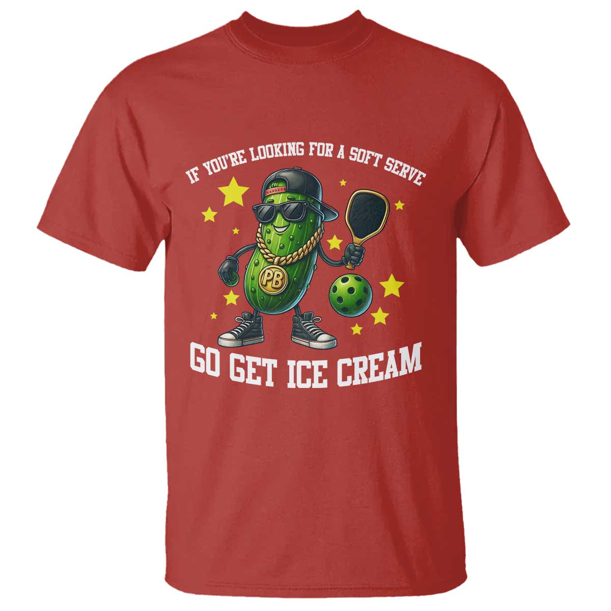 Funny Pickle Playing Pickleball T Shirt If You Want Soft Serve Eat Ice Cream - Wonder Print Shop